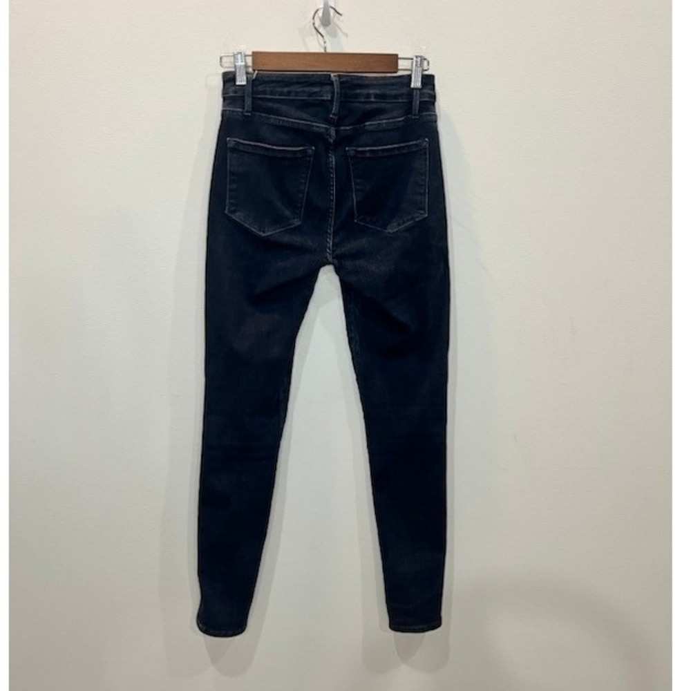 FRAME Le One Skinny Jeans Dark Wash High Rise Stretch Denim Women's Size 1 - Picture 2 of 5